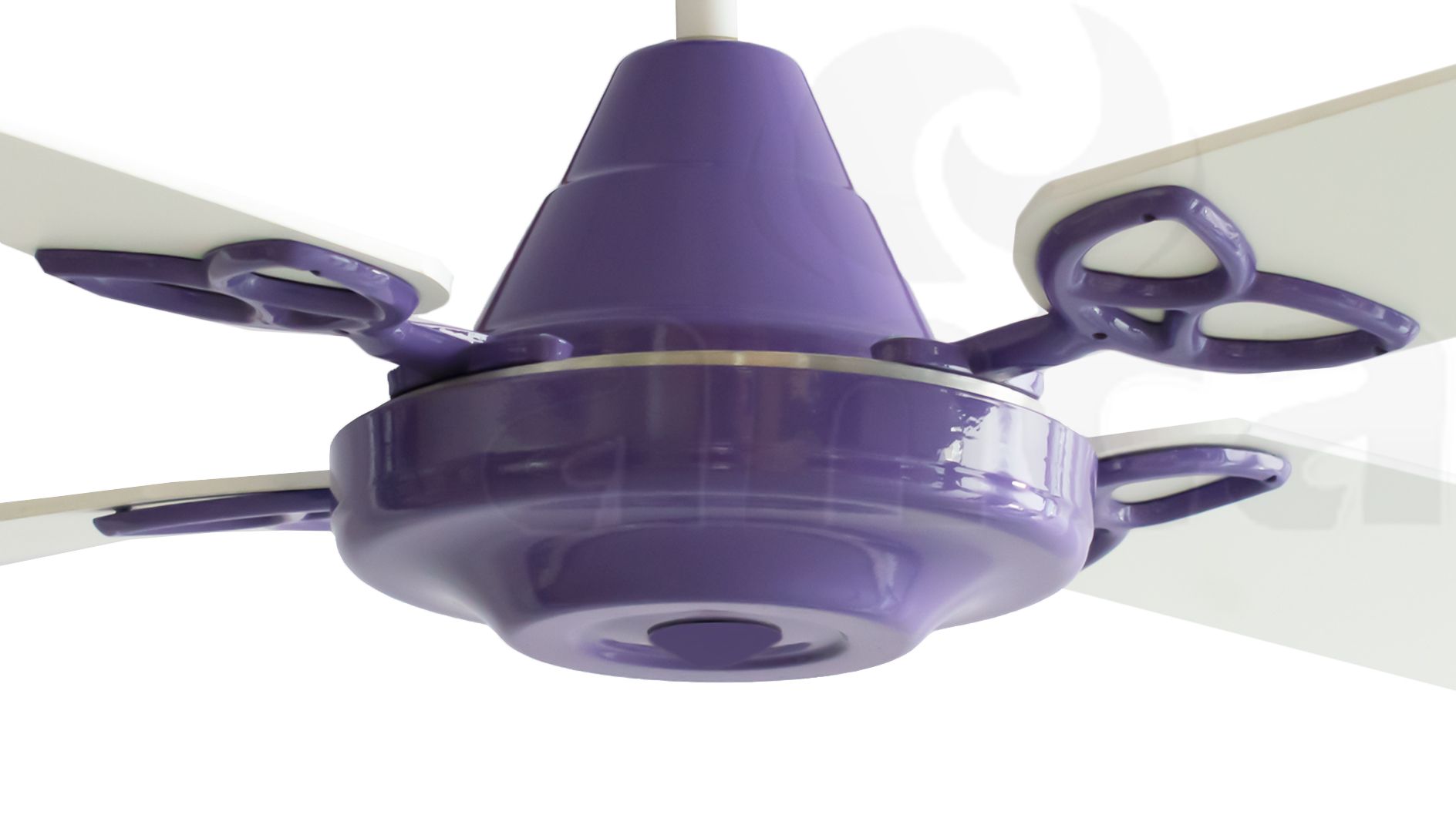 Ventilador de techo anca infantil celeste/blanco c/portapalas y palas de  madera c/spot de 3 luces tulipas de chapa